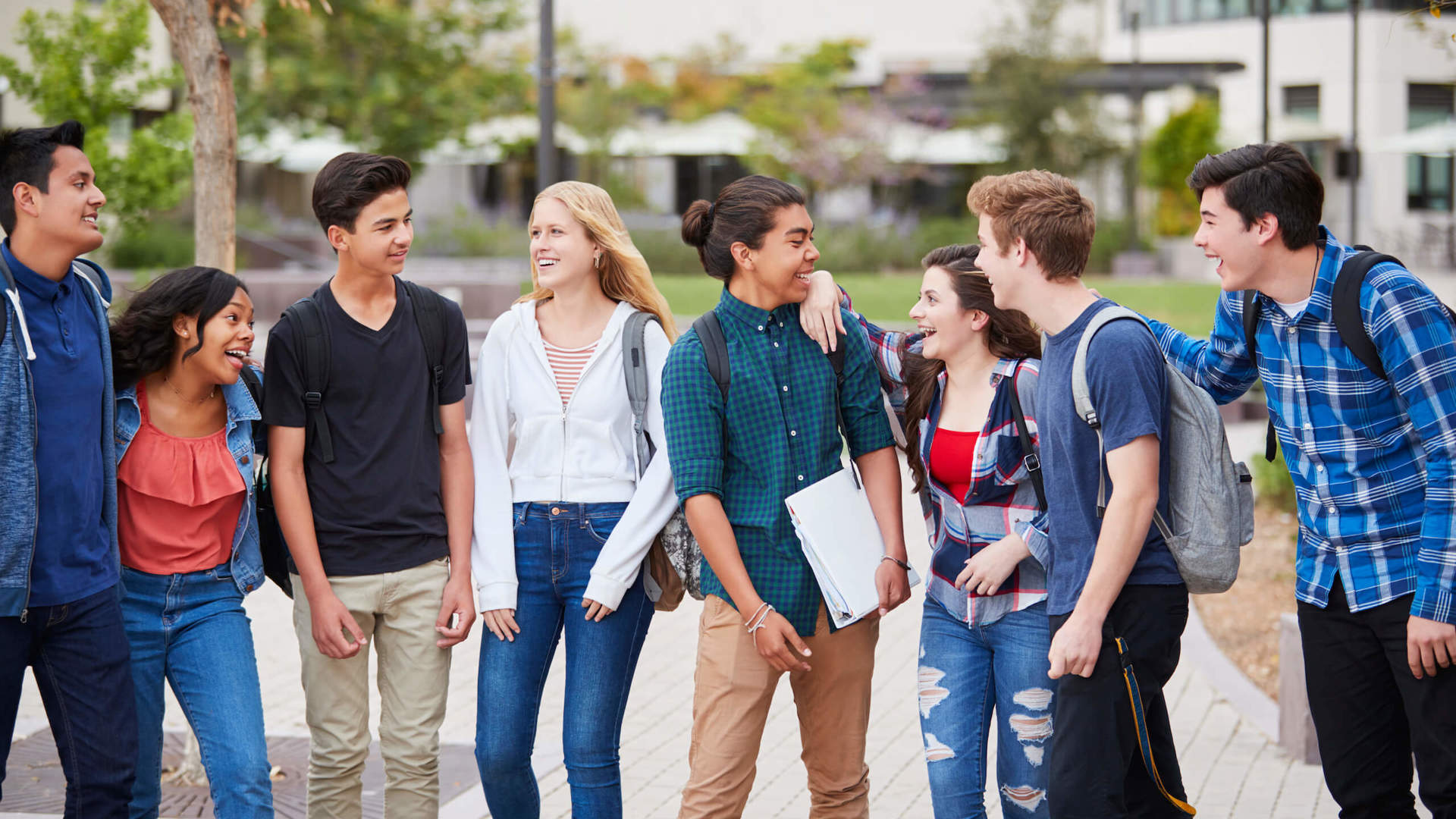 High School Students Socializing Outside College B 2021 08 26 16 14 54 Utc